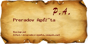 Preradov Agáta névjegykártya